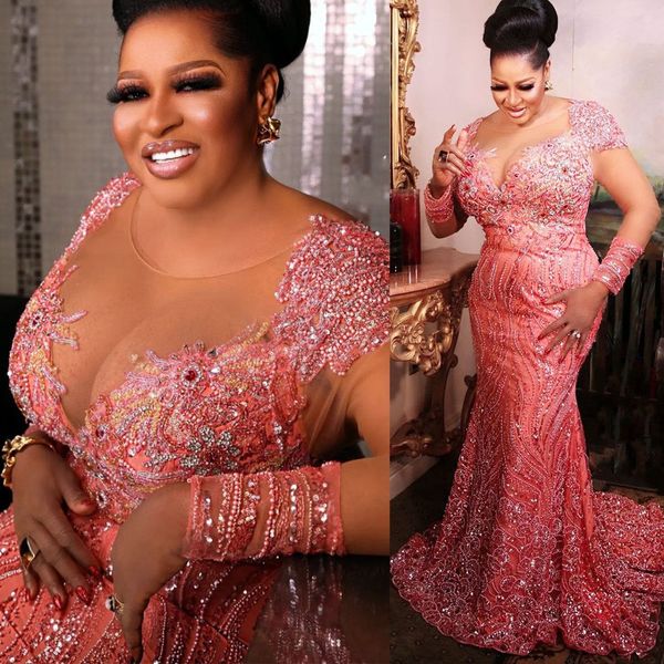 plus size arabic mermaid prom dresses crystal lace beaded evening formal party second reception birthday engagement gowns, Black
plus size arabic mermaid prom dresses crystal lace beaded evening formal party second reception birthday engagement gowns, Black