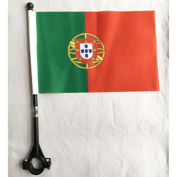 portugal bike flag 14x21 cm polyester waterproof portuguese bicycle safety flags with black plastic stick and base
portugal bike flag 14x21 cm polyester waterproof portuguese bicycle safety flags with black plastic stick and base