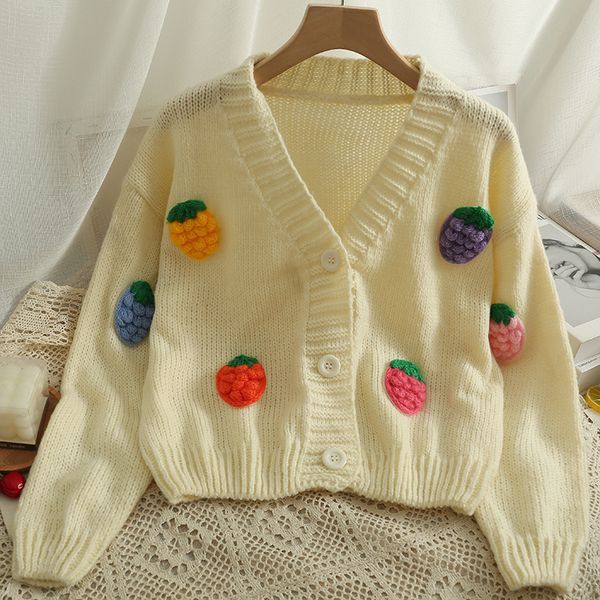women s sweater sweet strawberry korean fashion cardigan long sleeve knitwear single breasted chic sweater coat autumn cute knit jacket 2209, White;black
women s sweater sweet strawberry korean fashion cardigan long sleeve knitwear single breasted chic sweater coat autumn cute knit jacket 2209, White;black