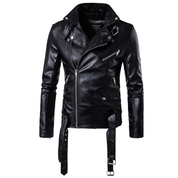 men's leather faux motorcycle pilot jacket fashion brand designer punk wind oblique zipper design coat 220913, Black
men's leather faux motorcycle pilot jacket fashion brand designer punk wind oblique zipper design coat 220913, Black