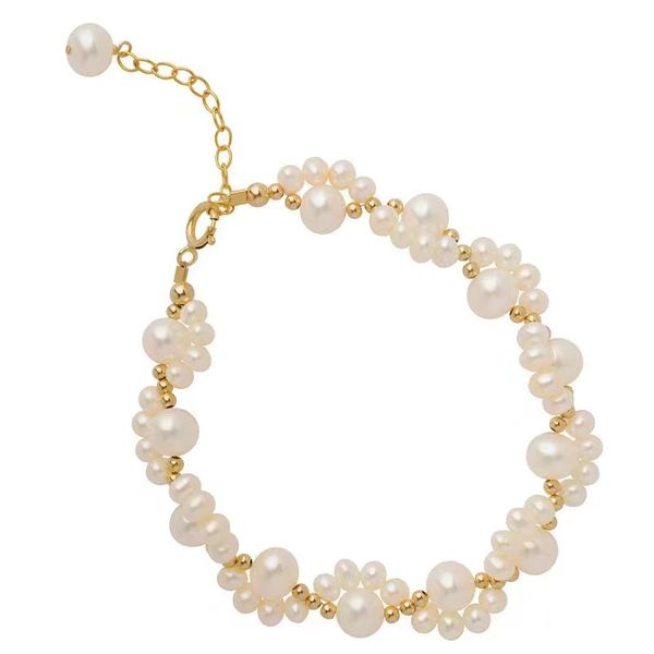 natural freshwater pearl chain bracelet 1 8 k gold plated adjustable length suitable for women's jewelry fashion personality, Black
natural freshwater pearl chain bracelet 1 8 k gold plated adjustable length suitable for women's jewelry fashion personality, Black