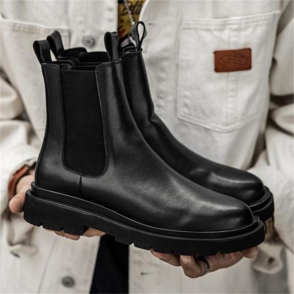 boots split leather luxury chelsea men ankle chunky heel male winter platform shoes plush snow brand designer 220913, Black
boots split leather luxury chelsea men ankle chunky heel male winter platform shoes plush snow brand designer 220913, Black