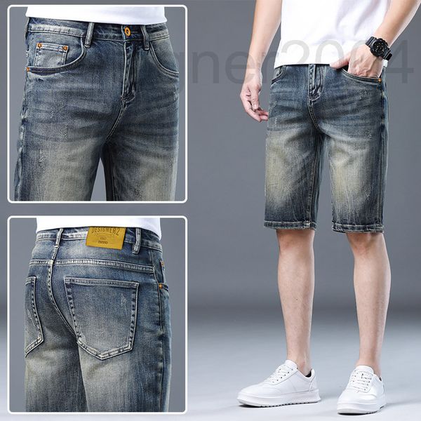 men's shorts designer light luxury high-end denim men's wear white trend elastic capris european fashion pants c9g6, White;black
men's shorts designer light luxury high-end denim men's wear white trend elastic capris european fashion pants c9g6, White;black