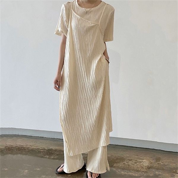 women's two piece pants summer pants sets loose two piece set women short sleeve split folds long dress and high waist long pants casua, White
women's two piece pants summer pants sets loose two piece set women short sleeve split folds long dress and high waist long pants casua, White