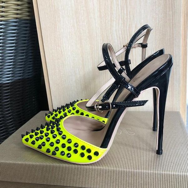 lemon green women spikes shoes fashion brand red bottoms pointed toe slingback high heels summer red sole hollow sanadls ladies chic stilett, Black
lemon green women spikes shoes fashion brand red bottoms pointed toe slingback high heels summer red sole hollow sanadls ladies chic stilett, Black