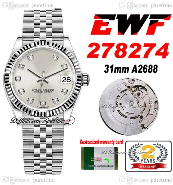 ewf 31mm 278274 eta a2688 automatic ladies watch fluted bezel mop dial diamonds markers jubileesteel bracelet super edition womens same seri, Slivery;brown
ewf 31mm 278274 eta a2688 automatic ladies watch fluted bezel mop dial diamonds markers jubileesteel bracelet super edition womens same seri, Slivery;brown