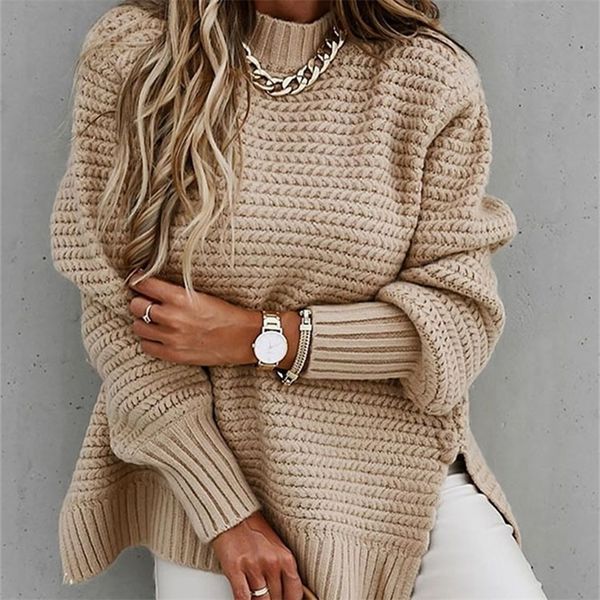 women's knits tees autumn winter women knitted sweater mock neck casual loose basic pullovers warm elegant solid batwing sleeve side sp, White
women's knits tees autumn winter women knitted sweater mock neck casual loose basic pullovers warm elegant solid batwing sleeve side sp, White