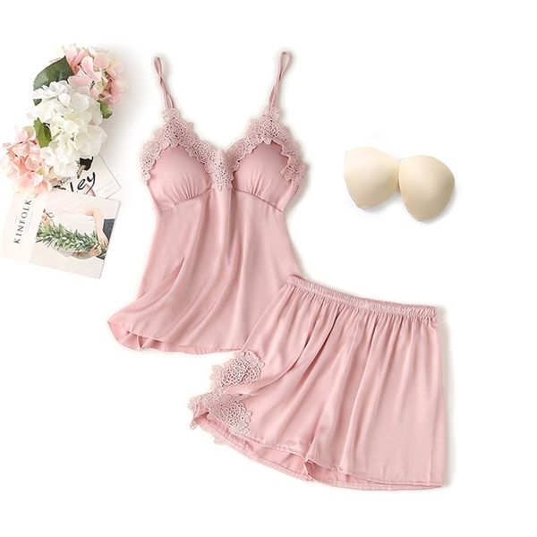 women's sleepwear women lace flower trim 2pcs women pajamas set strap shorts with bra sleepwear summer casual solid satin nightwear 220, Black;red
women's sleepwear women lace flower trim 2pcs women pajamas set strap shorts with bra sleepwear summer casual solid satin nightwear 220, Black;red