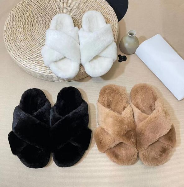 tricolor cross vamp wool slippers designer women plush fluffy winter sandal leisure home flat bottom scuffs slipper fashion luxury furry san, Black
tricolor cross vamp wool slippers designer women plush fluffy winter sandal leisure home flat bottom scuffs slipper fashion luxury furry san, Black
