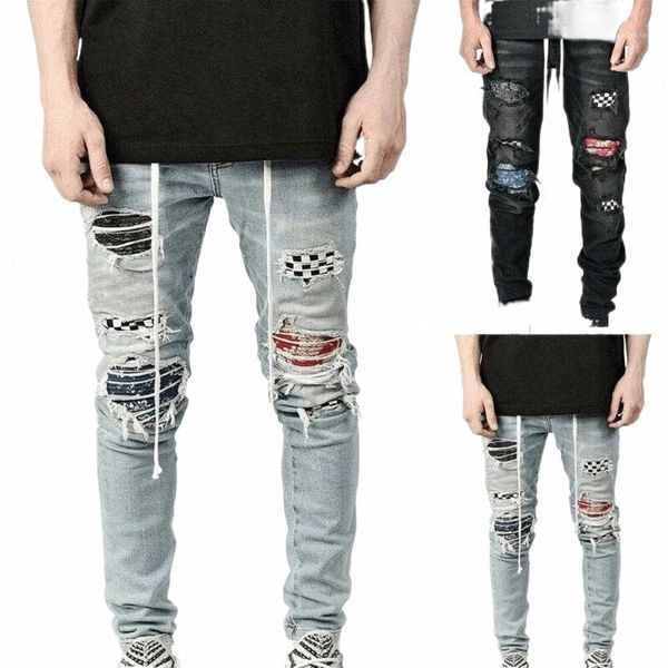 men's pants men's pants mens fashion ripped jeans slim fit denim casual distressed trousers s-3xl 81u9#, Black
men's pants men's pants mens fashion ripped jeans slim fit denim casual distressed trousers s-3xl 81u9#, Black