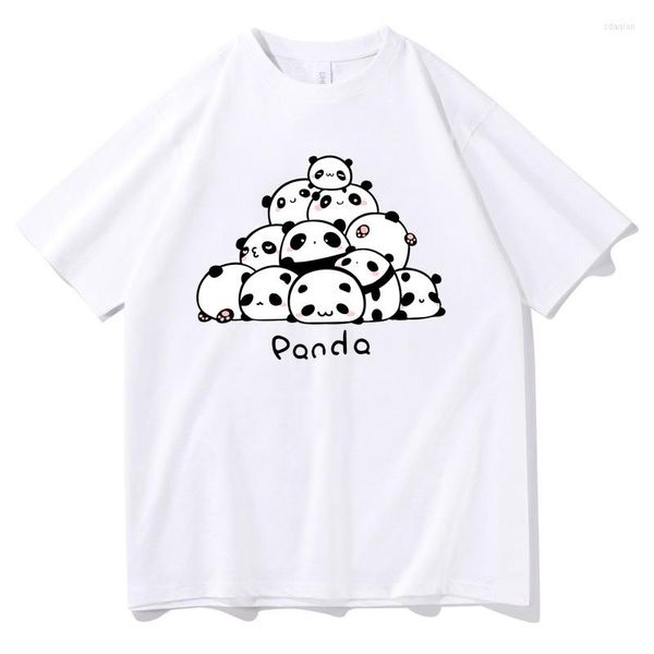 men's t shirts cute panda print t-shirt summer loose short sleeve, White;black 
men's t shirts cute panda print t-shirt summer loose short sleeve, White;black