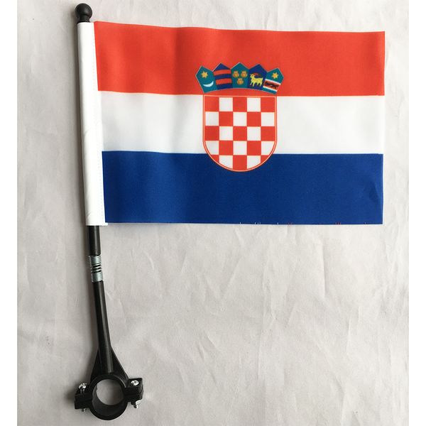 croatia bike flag 14x21 cm polyester waterproof croatian bicycle safety flags with black plastic stick and base
croatia bike flag 14x21 cm polyester waterproof croatian bicycle safety flags with black plastic stick and base