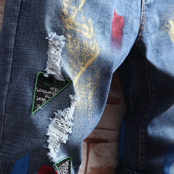 men's shorts designer summer fashion brand ins hole colorful blue loose jeans shorts trend slim leggings f4m6, White;black
men's shorts designer summer fashion brand ins hole colorful blue loose jeans shorts trend slim leggings f4m6, White;black
