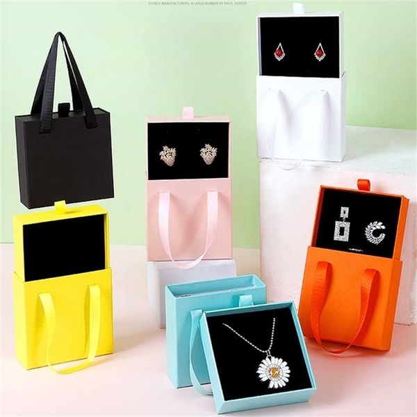 jewelry boxes colorful cardboard drawer earring ring package necklace bangle holder year party wedding ribbon handle gift 220912, Black;white
jewelry boxes colorful cardboard drawer earring ring package necklace bangle holder year party wedding ribbon handle gift 220912, Black;white