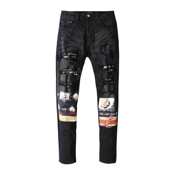 fashion street cowboy casual pants micro elastic cotton youth light blue splash paint tight jeans anniris hole breaking patch cloth trend le
fashion street cowboy casual pants micro elastic cotton youth light blue splash paint tight jeans anniris hole breaking patch cloth trend le
