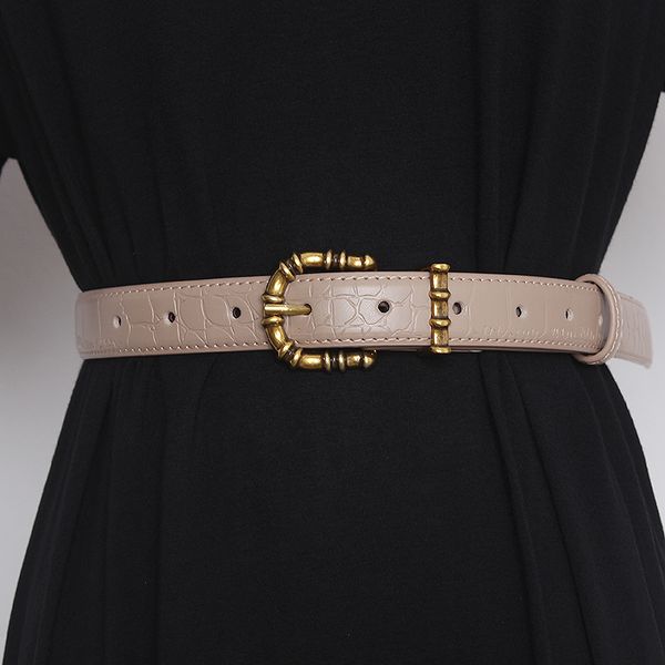 vintage bamboo pattern metal pin buckle waist belt cowhide waistband women 2022 luxury genuine leather casual jean belt ceinture, Black;brown
vintage bamboo pattern metal pin buckle waist belt cowhide waistband women 2022 luxury genuine leather casual jean belt ceinture, Black;brown