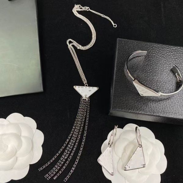 european and american tassel letter necklace wild clavicle chain earrings necklace bracelet set women, Silver
european and american tassel letter necklace wild clavicle chain earrings necklace bracelet set women, Silver