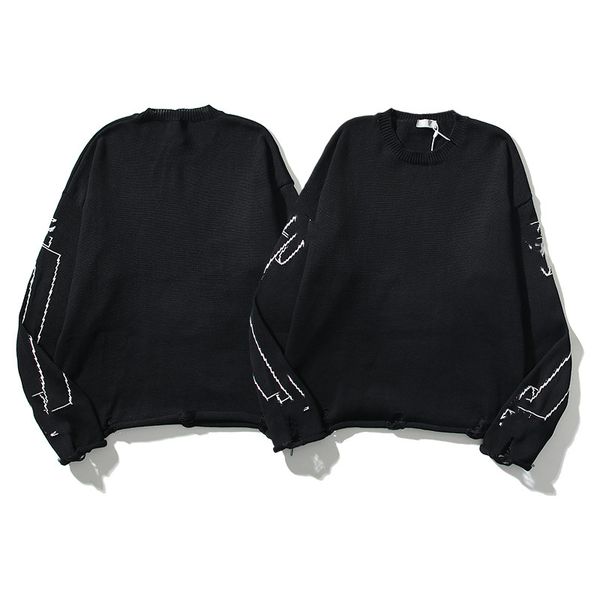 jacket designer edition luxury dark american high street crew neck vintage knit sweater, Blue;black
jacket designer edition luxury dark american high street crew neck vintage knit sweater, Blue;black