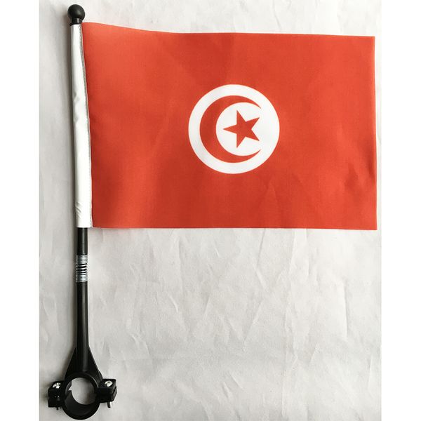 tunisia bike flag 14x21 cm polyester waterproof tunisian bicycle safety flags with black plastic stick and base
tunisia bike flag 14x21 cm polyester waterproof tunisian bicycle safety flags with black plastic stick and base