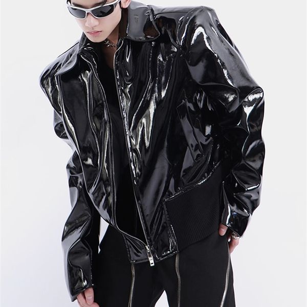 men's leather faux leather mauroicardi spring autumn loose black shiny reflective patent leather jacket men long sleeve zipper oversize
men's leather faux leather mauroicardi spring autumn loose black shiny reflective patent leather jacket men long sleeve zipper oversize