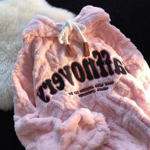 women s hoodies sweatshirts cute and gentle letter embroidery plus velvet thick lamb wool sweater women autumn winter loose retro high sense, Black
women s hoodies sweatshirts cute and gentle letter embroidery plus velvet thick lamb wool sweater women autumn winter loose retro high sense, Black