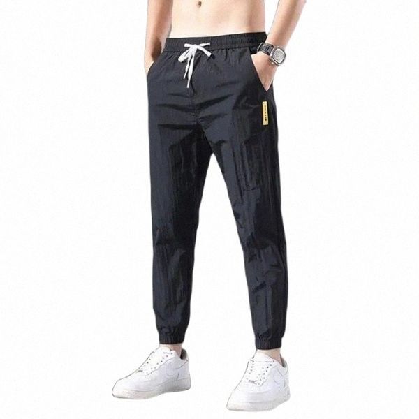men's pants men's summer thin casual trousers nine point drawstring pants sports quick dry air-conditioned tie feet men joggers y8, Black
men's pants men's summer thin casual trousers nine point drawstring pants sports quick dry air-conditioned tie feet men joggers y8, Black