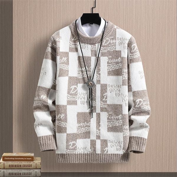 men s sweaters round neck print casual men autumn winter thicke knitted loose pullover knit jumper mens 220913, White;black
men s sweaters round neck print casual men autumn winter thicke knitted loose pullover knit jumper mens 220913, White;black