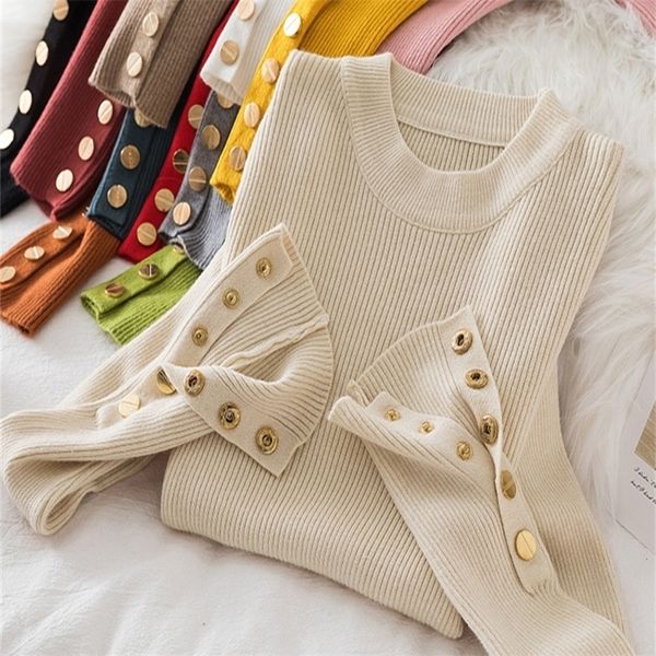 women thick sweater pullovers khaki casual autumn winter button o neck chic female slim knit soft jumper 220912, White
women thick sweater pullovers khaki casual autumn winter button o neck chic female slim knit soft jumper 220912, White