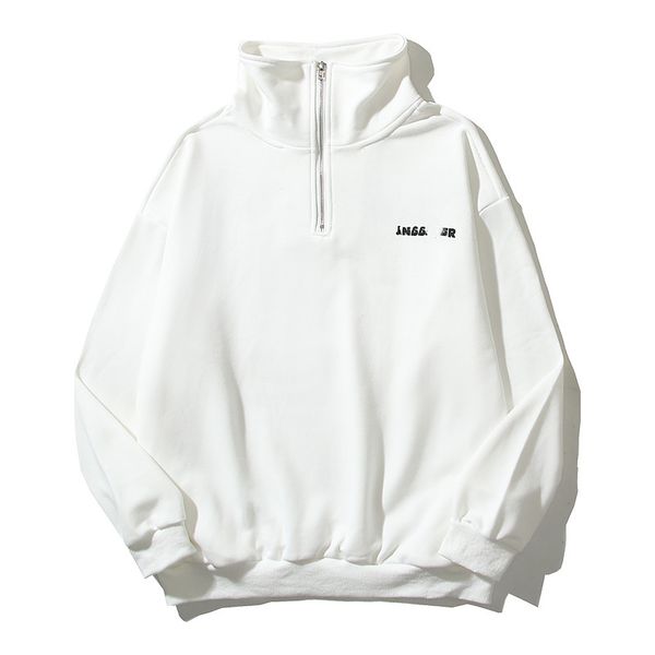 jacket designer version design ji new letter print minimalist men and women couple half zip loose sweater, Blue;black
jacket designer version design ji new letter print minimalist men and women couple half zip loose sweater, Blue;black