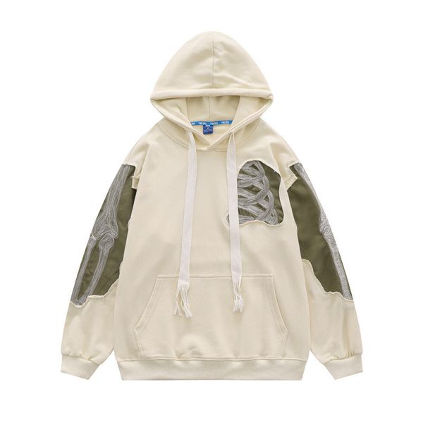 men s hoodies sweatshirts retro street brand hoodie hole design splicing contrast sweater and women s fashion loose casual pullover 220913, Black
men s hoodies sweatshirts retro street brand hoodie hole design splicing contrast sweater and women s fashion loose casual pullover 220913, Black