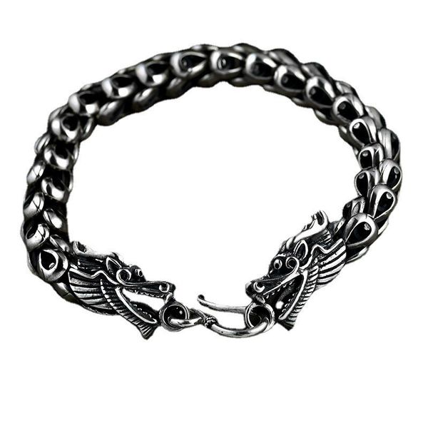 trendy link s925 sterling silver double dragon head bracelet men's tide brand auspicious zodiac chain jewelry accessories, Black
trendy link s925 sterling silver double dragon head bracelet men's tide brand auspicious zodiac chain jewelry accessories, Black