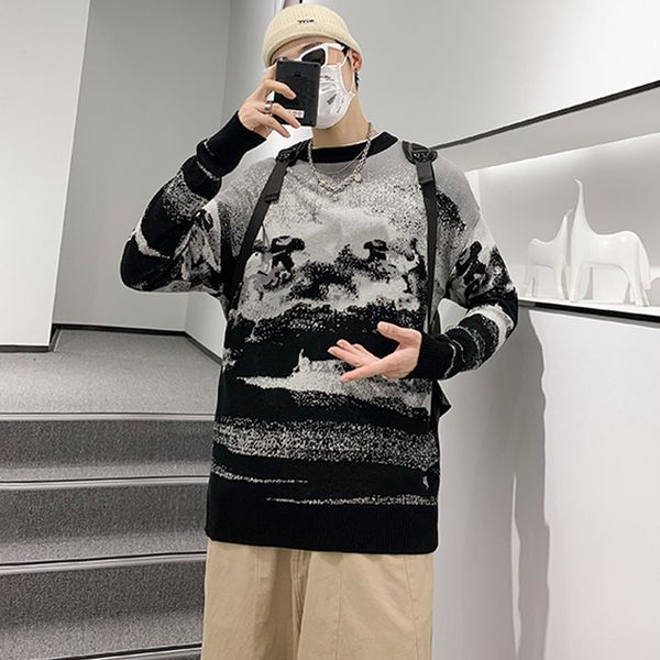 men s sweaters autumn winter casual sweater men loose harajuku style round neck long sleeve mens fashion pullovers trendy 220913, White;black
men s sweaters autumn winter casual sweater men loose harajuku style round neck long sleeve mens fashion pullovers trendy 220913, White;black