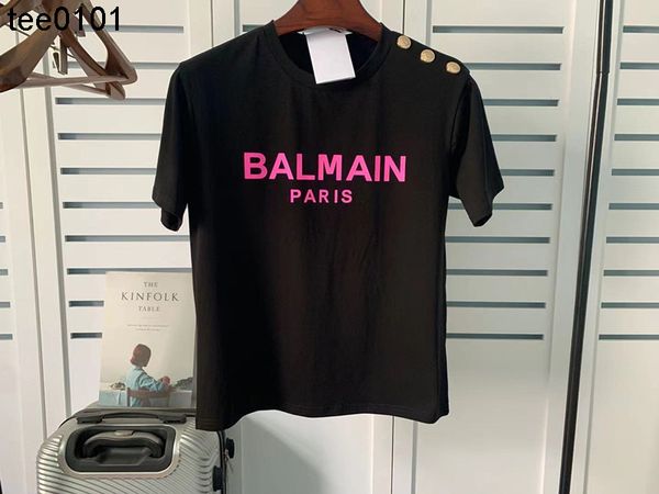 spring summer new barman fashion tee shoulder gold buckle loose pullover letter cotton t-shirt for lovers, White
spring summer new barman fashion tee shoulder gold buckle loose pullover letter cotton t-shirt for lovers, White