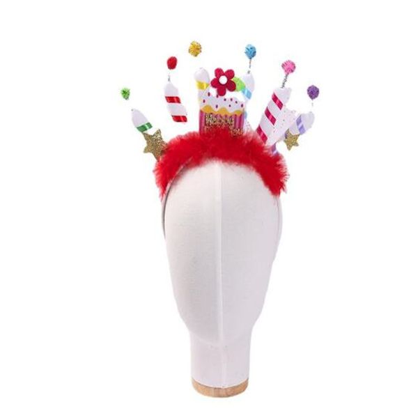 birthday cake candle headband children's p props party cute plush headwear a26, Slivery;white 
birthday cake candle headband children's p props party cute plush headwear a26, Slivery;white