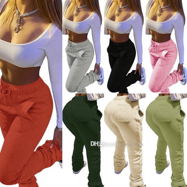 fall winter women sweatpants stacked pants high waist leggings fleece drawstring trousers with pockets, Black;white
fall winter women sweatpants stacked pants high waist leggings fleece drawstring trousers with pockets, Black;white