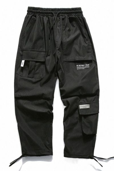 men's pants men's multi-pocket hong kong fashion brand elastic waist trousers drawstring loose straight leg casual pants l1qi#, Black
men's pants men's multi-pocket hong kong fashion brand elastic waist trousers drawstring loose straight leg casual pants l1qi#, Black