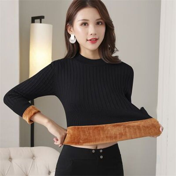 women's knits tees plus fleece sweater bottoming shirt women's winter thick long sleeved warm autumn and all match pullover 220912, White
women's knits tees plus fleece sweater bottoming shirt women's winter thick long sleeved warm autumn and all match pullover 220912, White