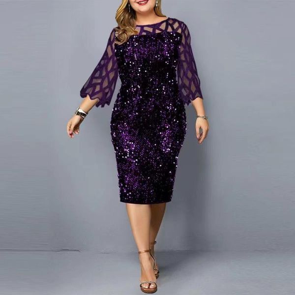 2022 european and american style plus size dresses personality sequin design women's dress 10 colors 7 yards, Black
2022 european and american style plus size dresses personality sequin design women's dress 10 colors 7 yards, Black