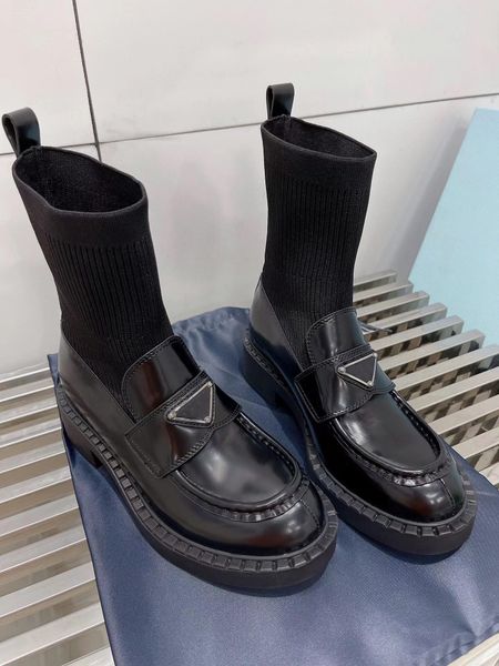 brushed leather sock like boots gear shaped sole fashion luxury classic black and white color women's shoes loafers size 35-40
brushed leather sock like boots gear shaped sole fashion luxury classic black and white color women's shoes loafers size 35-40
