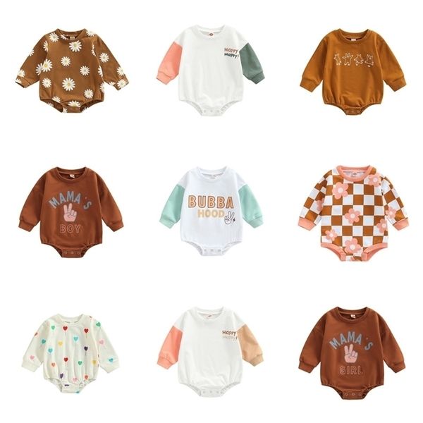 rompers born baby boys girls crewneck sweatshirts romper clothing letter floral print long sleeve patchwork jumpsuits autumn clothes 220913, Blue
rompers born baby boys girls crewneck sweatshirts romper clothing letter floral print long sleeve patchwork jumpsuits autumn clothes 220913, Blue