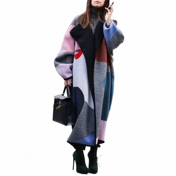 women's wool & blends women's wool & blends autumn and winter european american fashion color matching lapel digital printing doub, Black
women's wool & blends women's wool & blends autumn and winter european american fashion color matching lapel digital printing doub, Black
