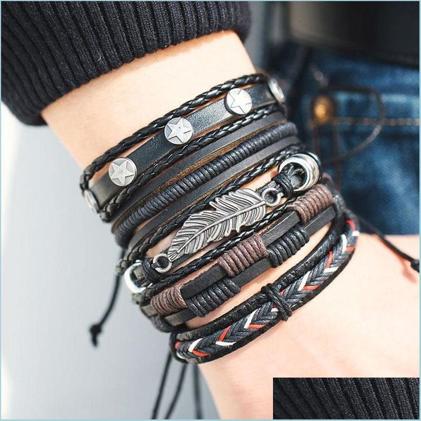 charm bracelets fashion leaf feather mtilayer leather bracelet men vintage braided handmade star rope wrap bracelets b dhseller2010 dhjxg, Golden;silver
charm bracelets fashion leaf feather mtilayer leather bracelet men vintage braided handmade star rope wrap bracelets b dhseller2010 dhjxg, Golden;silver