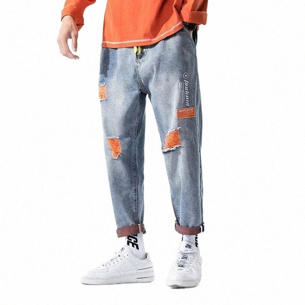men's jeans men's jeans trendy handsome streetwear personality hole embroidery contrast color hip hop straight male denim pants h5, Blue
men's jeans men's jeans trendy handsome streetwear personality hole embroidery contrast color hip hop straight male denim pants h5, Blue