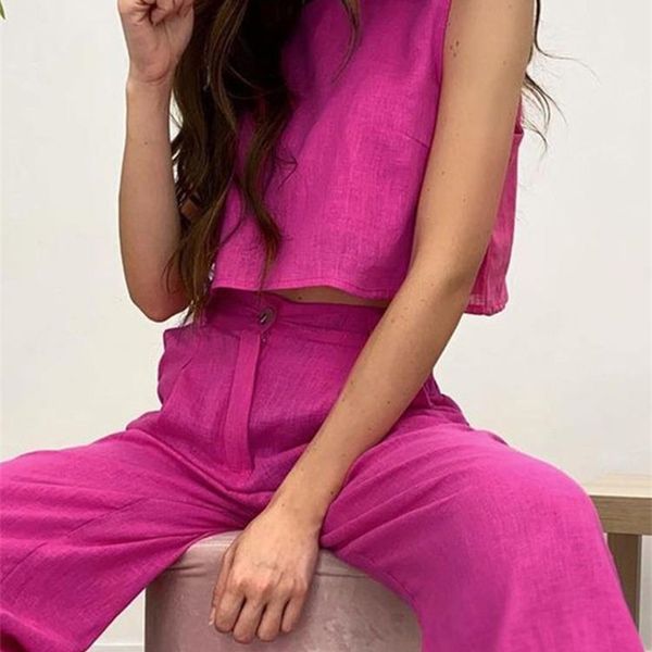 women's two piece pants linen trouser women's suits summer o-neck solid sleeveless crop casual wide leg pants two piece sets woma, White
women's two piece pants linen trouser women's suits summer o-neck solid sleeveless crop casual wide leg pants two piece sets woma, White