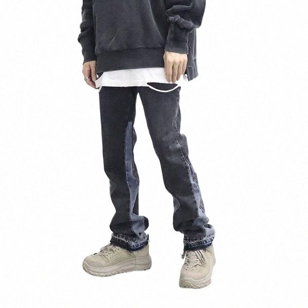 men's jeans men's jeans high street washed color match frayed micro-flared hip hop mens straight spliced retro loose casual denim, Blue
men's jeans men's jeans high street washed color match frayed micro-flared hip hop mens straight spliced retro loose casual denim, Blue