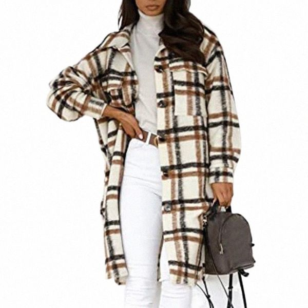 women's wool & blends women's wool & blends autumn fashion plaid jackets button up turn down collar long sleeve coat with pockets, Black
women's wool & blends women's wool & blends autumn fashion plaid jackets button up turn down collar long sleeve coat with pockets, Black