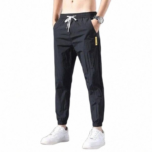 men's pants men's summer thin casual trousers nine point drawstring pants sports quick dry air-conditioned tie feet men joggers p8, Black
men's pants men's summer thin casual trousers nine point drawstring pants sports quick dry air-conditioned tie feet men joggers p8, Black