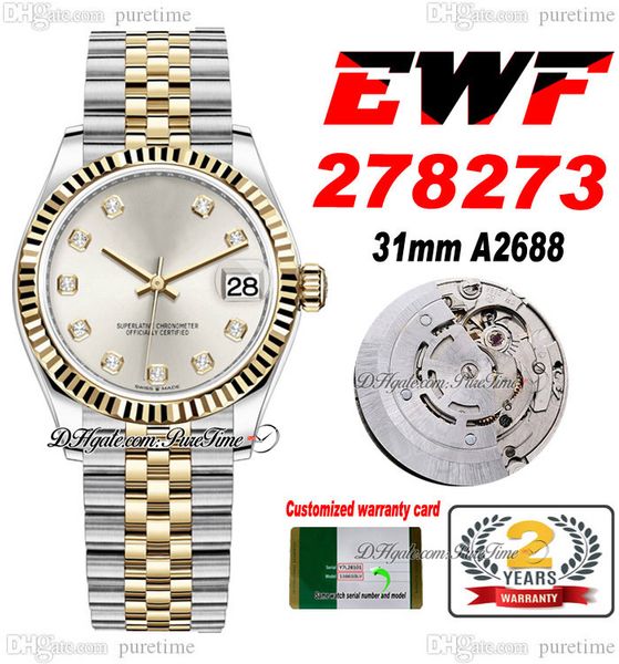 ewf 31mm 278273 eta a2688 automatic ladies watch two tone yellow gold silver diamond dial jubileesteel bracelet super edition womens same se, Slivery;brown
ewf 31mm 278273 eta a2688 automatic ladies watch two tone yellow gold silver diamond dial jubileesteel bracelet super edition womens same se, Slivery;brown