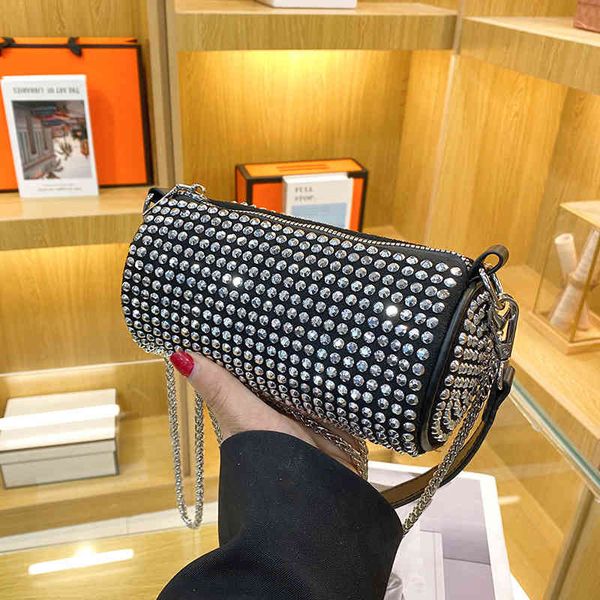 2022 new fashion version texture rhinestone small bag cylinder sling one shoulder messenger bag portable chain women's handbags
2022 new fashion version texture rhinestone small bag cylinder sling one shoulder messenger bag portable chain women's handbags