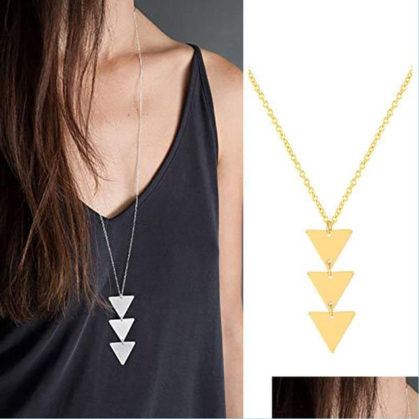 pendant necklaces siler gold three triangle pendant necklace simple round disc 75cm long chain necklaces jewelry for women d lulubaby dhob3, Silver
pendant necklaces siler gold three triangle pendant necklace simple round disc 75cm long chain necklaces jewelry for women d lulubaby dhob3, Silver